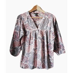 H&M Floral Button Peasant Cottagecore Boho Prairie Peasant Top Women’s 4/Small